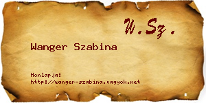 Wanger Szabina névjegykártya